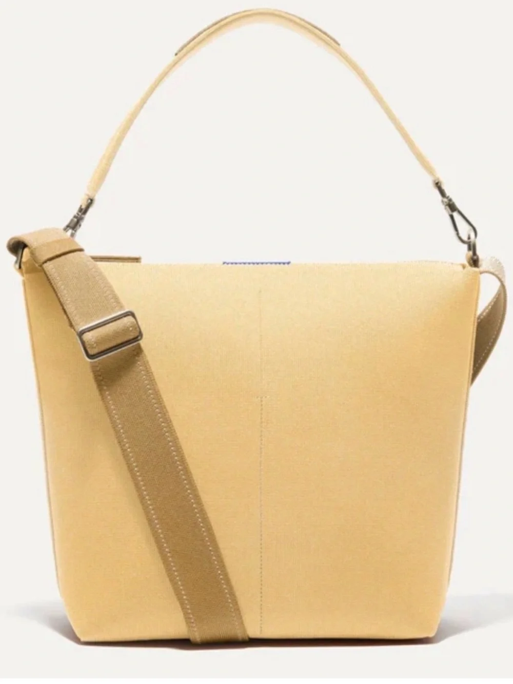 Rothy’s The Mini Zip Bucket Bag in Golden Wheat